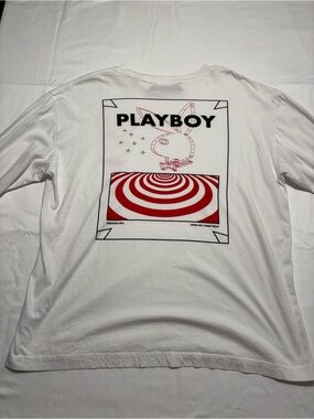 Vintage PLAYBOY Casting Call White Long Sleeve Tee
